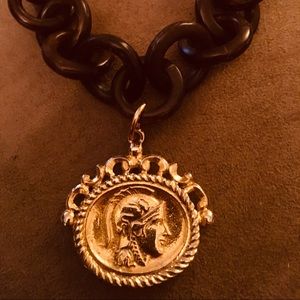 Handmade Wooden Bracelet With Gold Coin